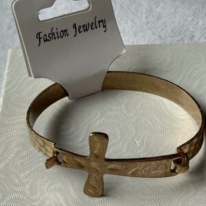Cross bracelet- gold tone